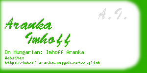 aranka imhoff business card